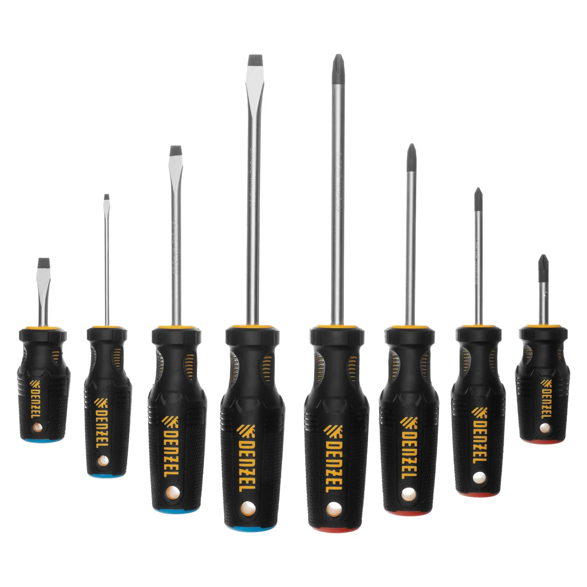 Denzel Набор отверток, 8 пр., CrV, трехкомпонентная рукоятка 12213