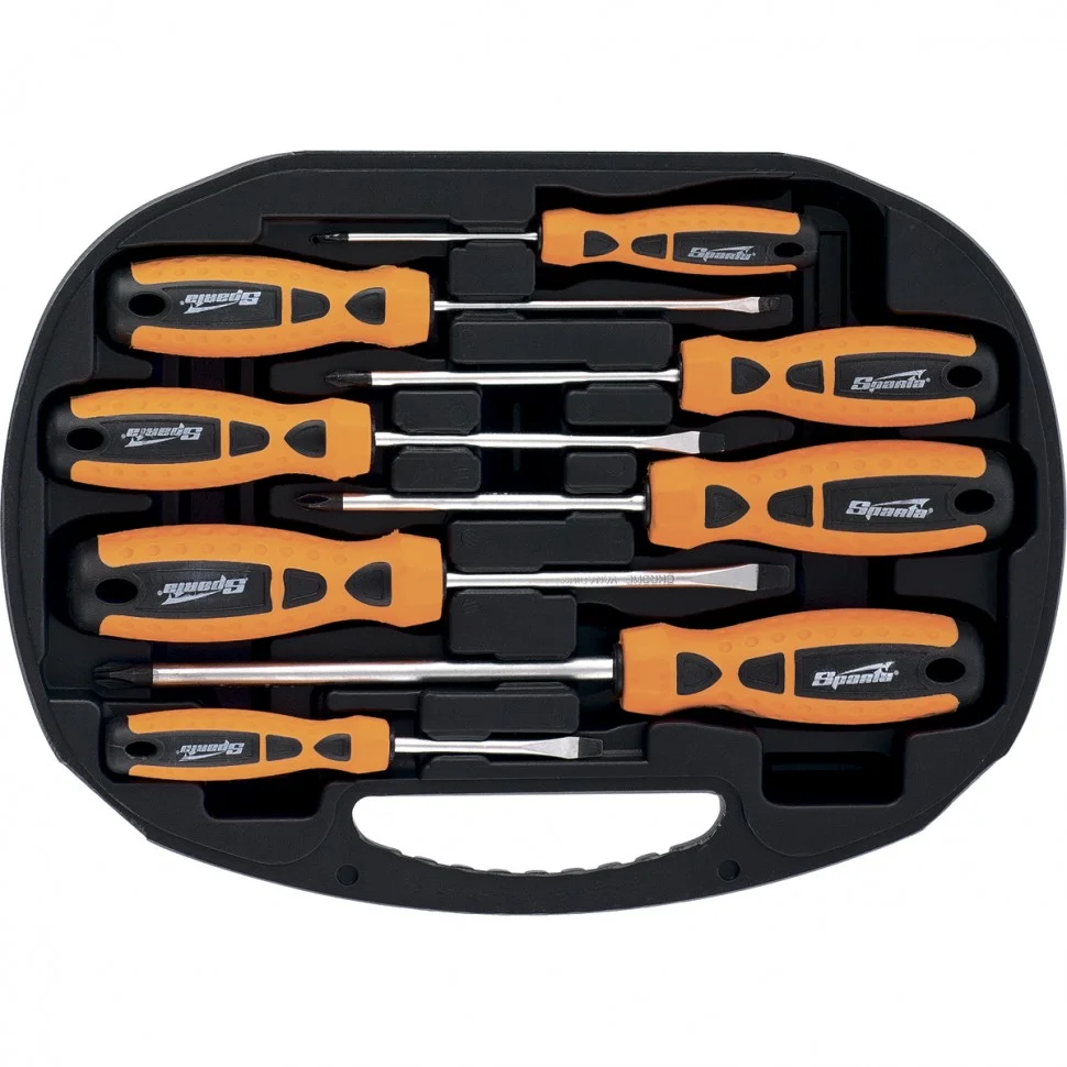 Sparta Набор отверток, СrV, в пластмассовом боксе, 8 шт, 133566