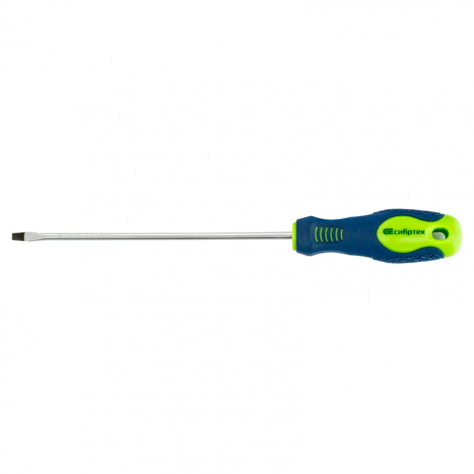 Сибртех Отвертка, SL4 х 150 мм, CrV, двухкомпонентная рукоятка 11863
