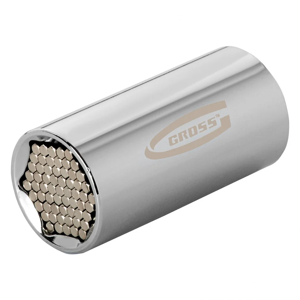 Gross Головка торцевая многоразмерная 11-32 мм, под квадрат 1/2, CrV, хромированная 13190