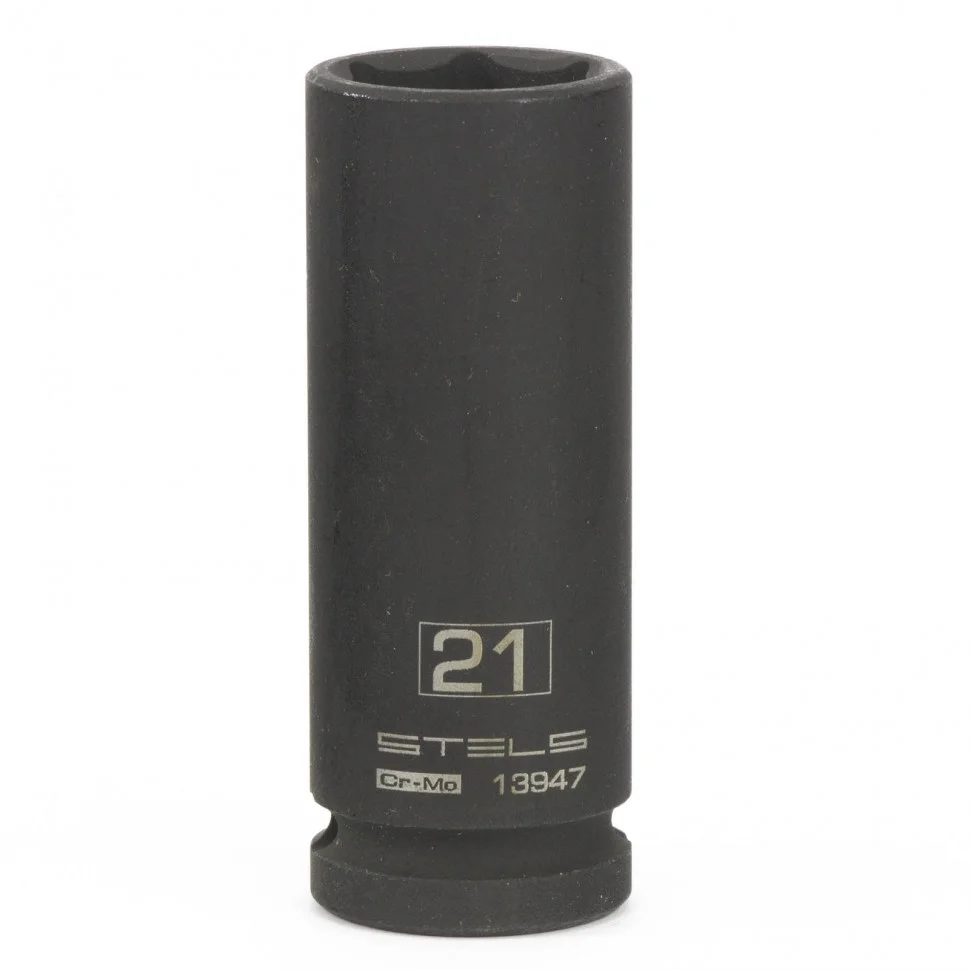 Stels Головка ударная удлиненная шестигранная, 21 мм, 1/2, CrMo 13947