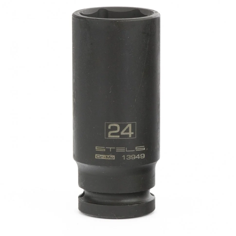 Stels Головка ударная удлиненная шестигранная, 24 мм, 1/2, CrMo 13949