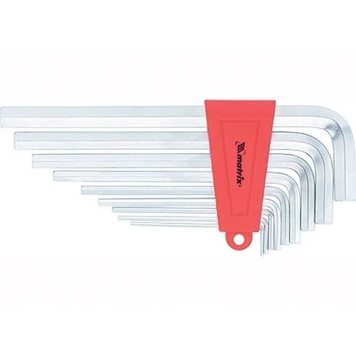 Matrix Набор ключей имбусовых HEX, 2-12 мм, CrV, 9 шт, удлиненныее с сатинированным покрытием 12302