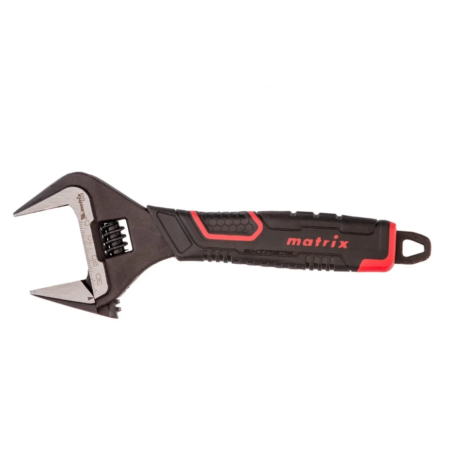 Matrix Ключ разводной, тонкие губки, фосфатированный, двухкомпонентная рукоятка, 200 мм, PRO 15577