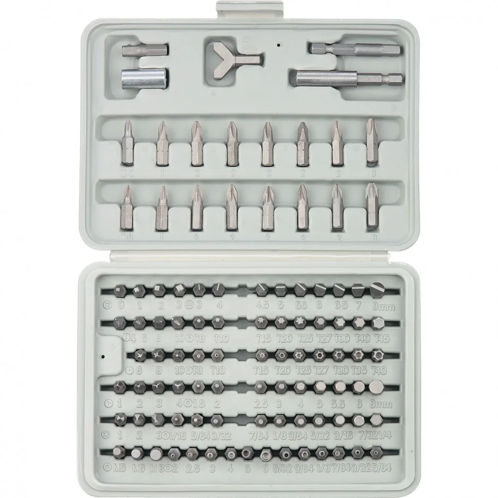 Sparta Набор бит, адаптеры для бит, CrV, 100 предметов, пластиковый кейс 113975