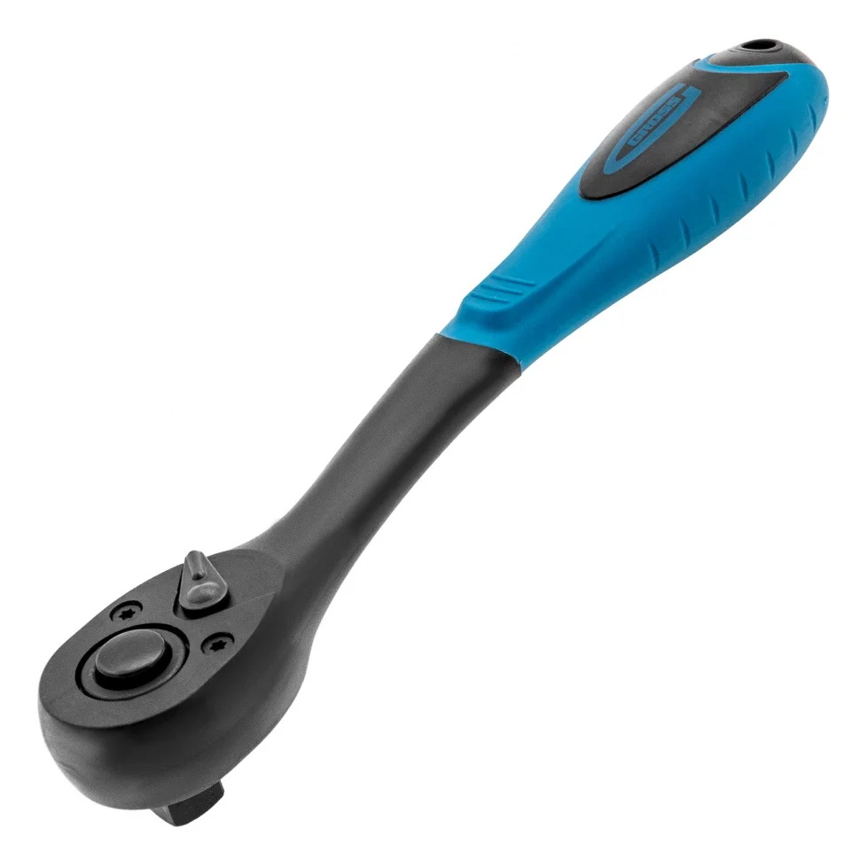 Gross Ключ-трещотка 1/2, 72 зуба, Comfort, с быстрым сбросом, CrV, двухкомпонентная рукоятка 14082