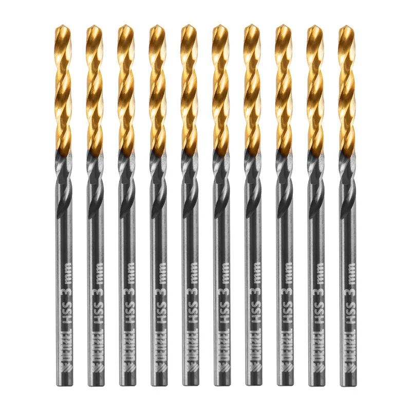 Denzel Сверло по металлу, 3 мм, HSS-Tin, Golden Tip, 10 шт. 717205