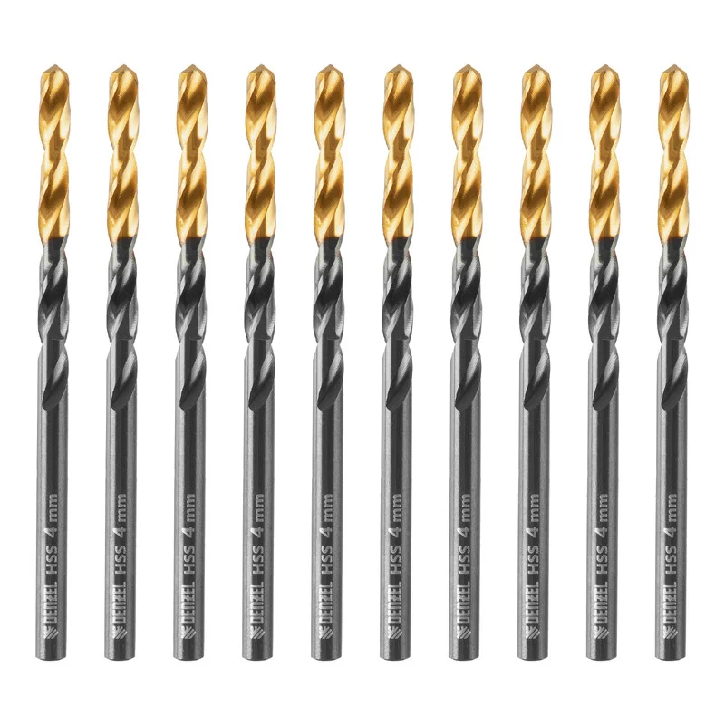 Denzel Сверло по металлу, 4 мм, HSS-Tin, Golden Tip, 10 шт. 717209