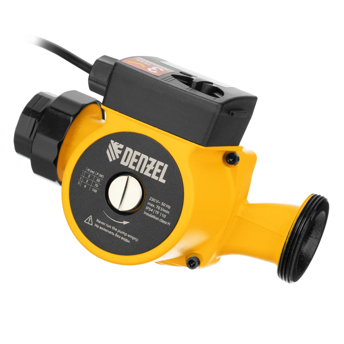 Denzel Циркуляционный насос CP32-6, напор 6 м, 70 л/мин, 1 м кабель, монт. длина 180 мм 99414
