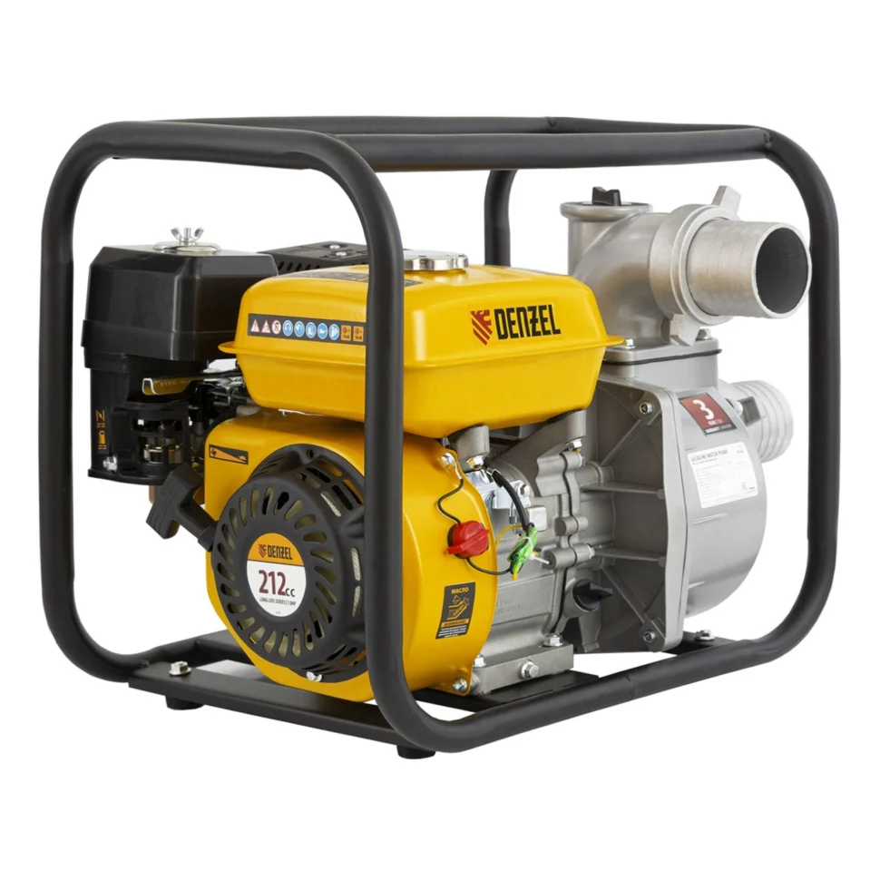 Denzel Мотопомпа бензиновая для чистой воды PX-80, 7 л.с, 3, 1000 л/мин, глубина 8 м, напор 30 м 99202