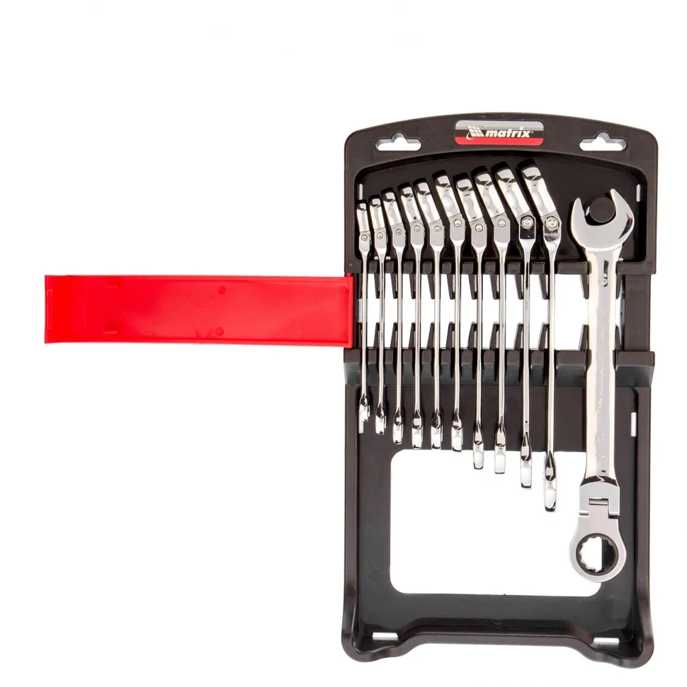 Matrix Набор ключей комбинированных, трещоточных шарнирных 11 шт. 14796
