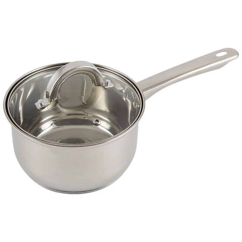 MALLONY Ковш Mediano, объем 1,9 л, диа 16 см, из нерж стали с крышкой, ручки из нерж стали, капсулир дно. 005441-SK