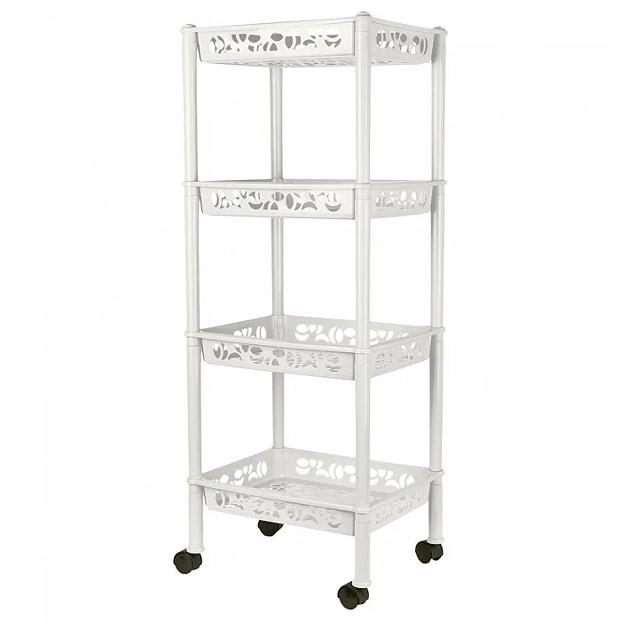 Delta Этажерка Keeplex Light на колесиках четырехсекционная малая прямоугольная 37х29х13,5 см KL282712048 белое облако