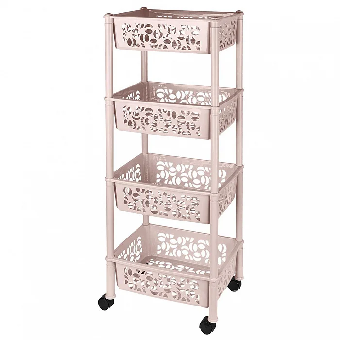 Delta Этажерка Keeplex Light на колесиках четырехсекционная прямоугольная 37х29х19 см KL282912005 розовый топаз
