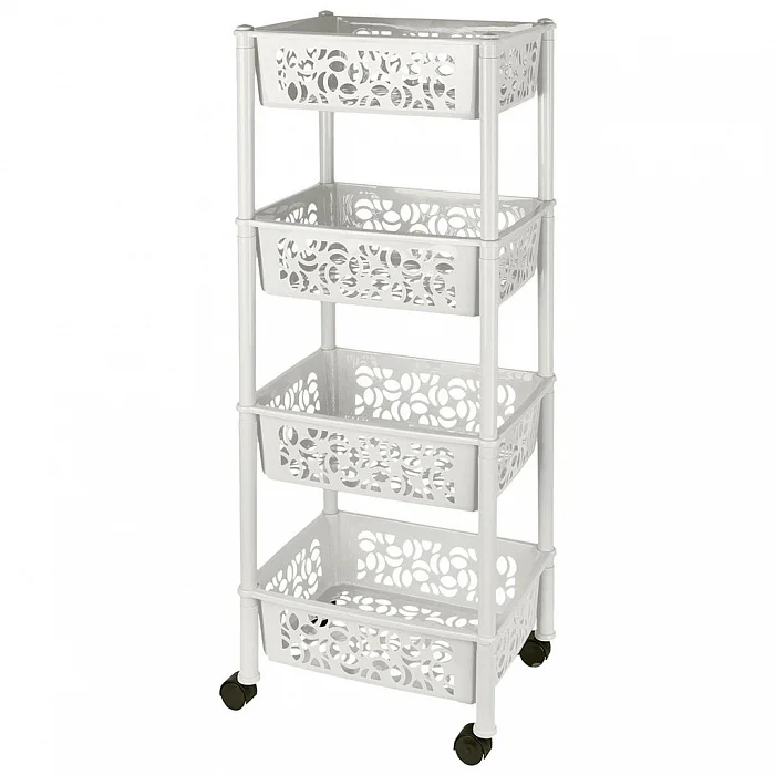 Delta Этажерка Keeplex Light на колесиках четырехсекционная прямоугольная 37х29х19 см KL282912048 белое облако