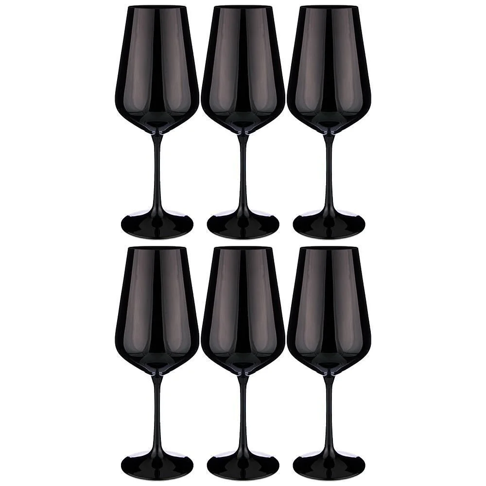 BOHEMIA Набор Бокалов Для Вина Sandra Sprayed Black Из 6 Шт. 450 Мл. Высота=24 См. 674-714