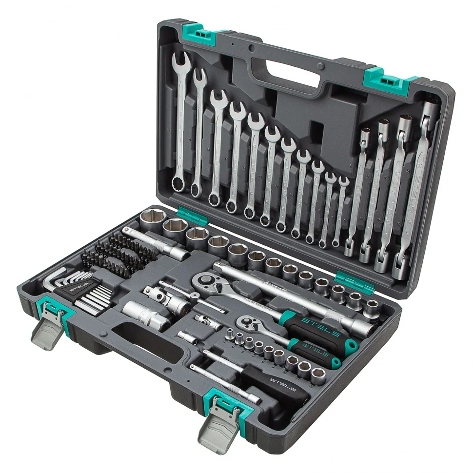 Stels Набор инструментов, 1/2, 1/4, CrV, пластиковый кейс 88 предметов 14109