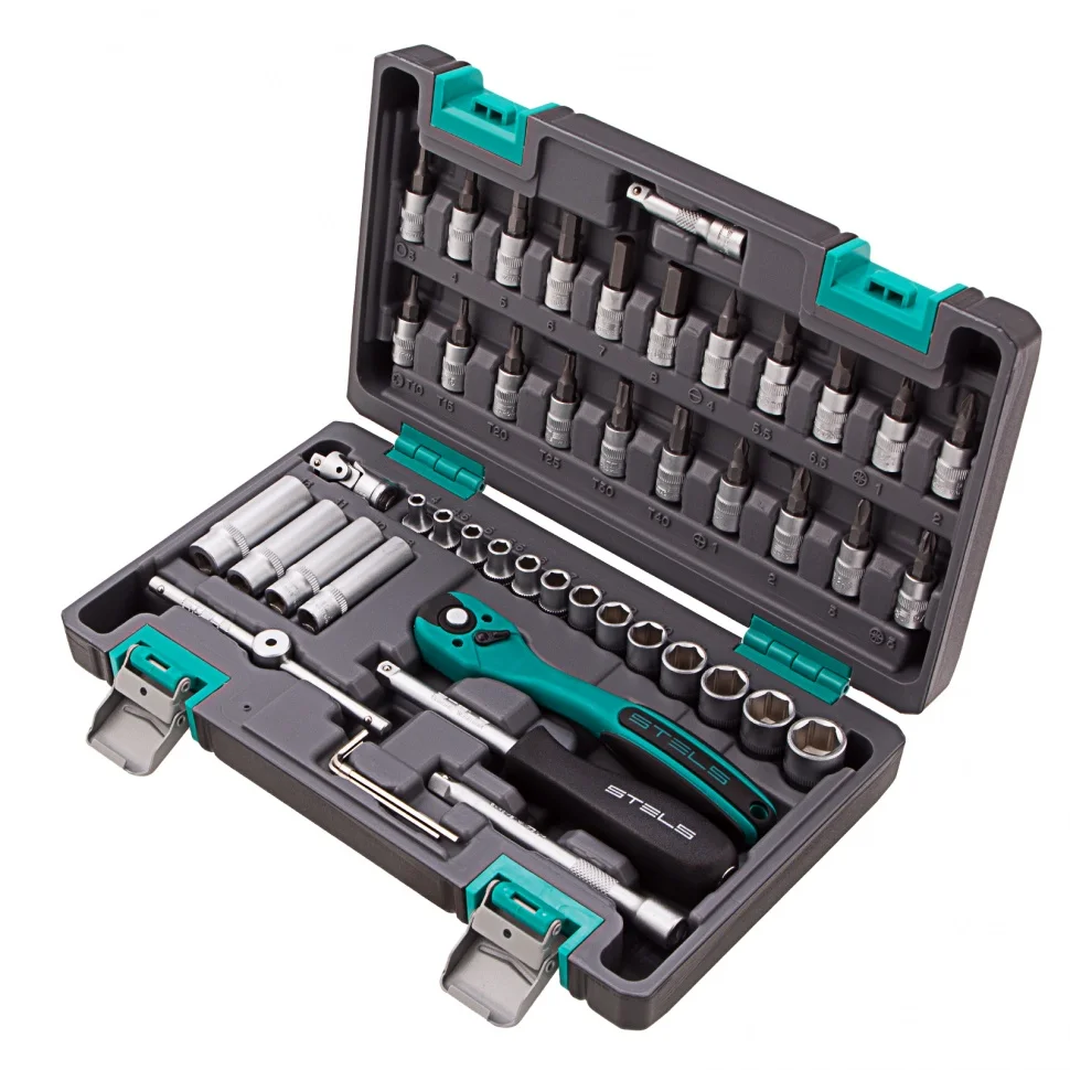 Stels Набор инструментов, 1/4", Cr-V, S2, усиленный кейс, 47 предметов 14099