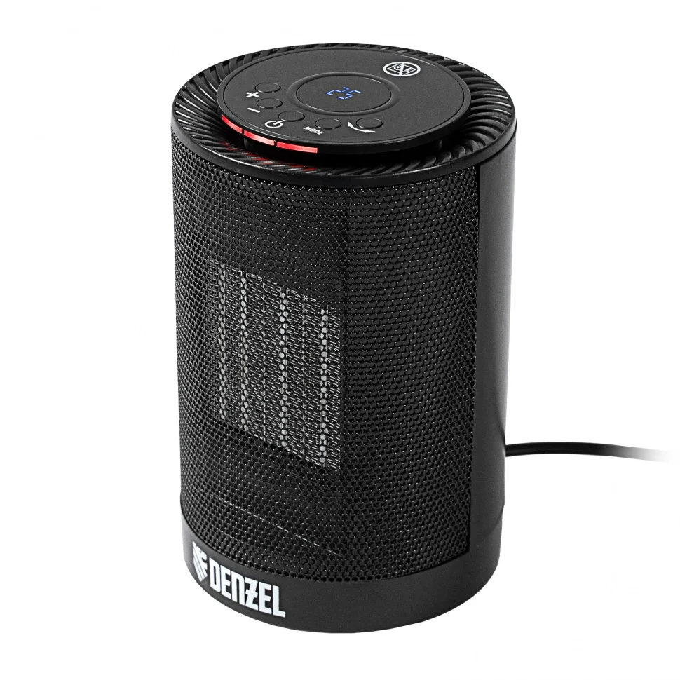 Denzel Тепловентилятор электрический керамический DTFC-1200, 3 режима, вентилятор, нагрев 600/1200 Вт 96418