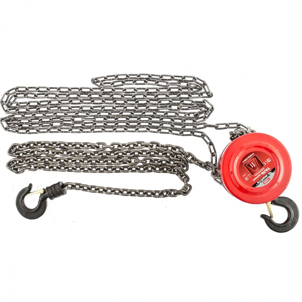 Matrix Таль цепная, 1 т, H подъема 2.5 м, расстояние между крюками 300 мм 519335