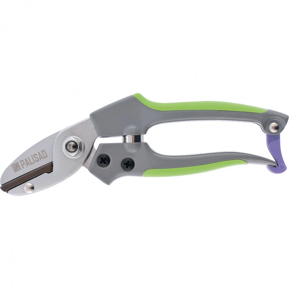 Palisad Секатор с наковальней, 170 мм, металлические обрезиненные рукоятки, 60490