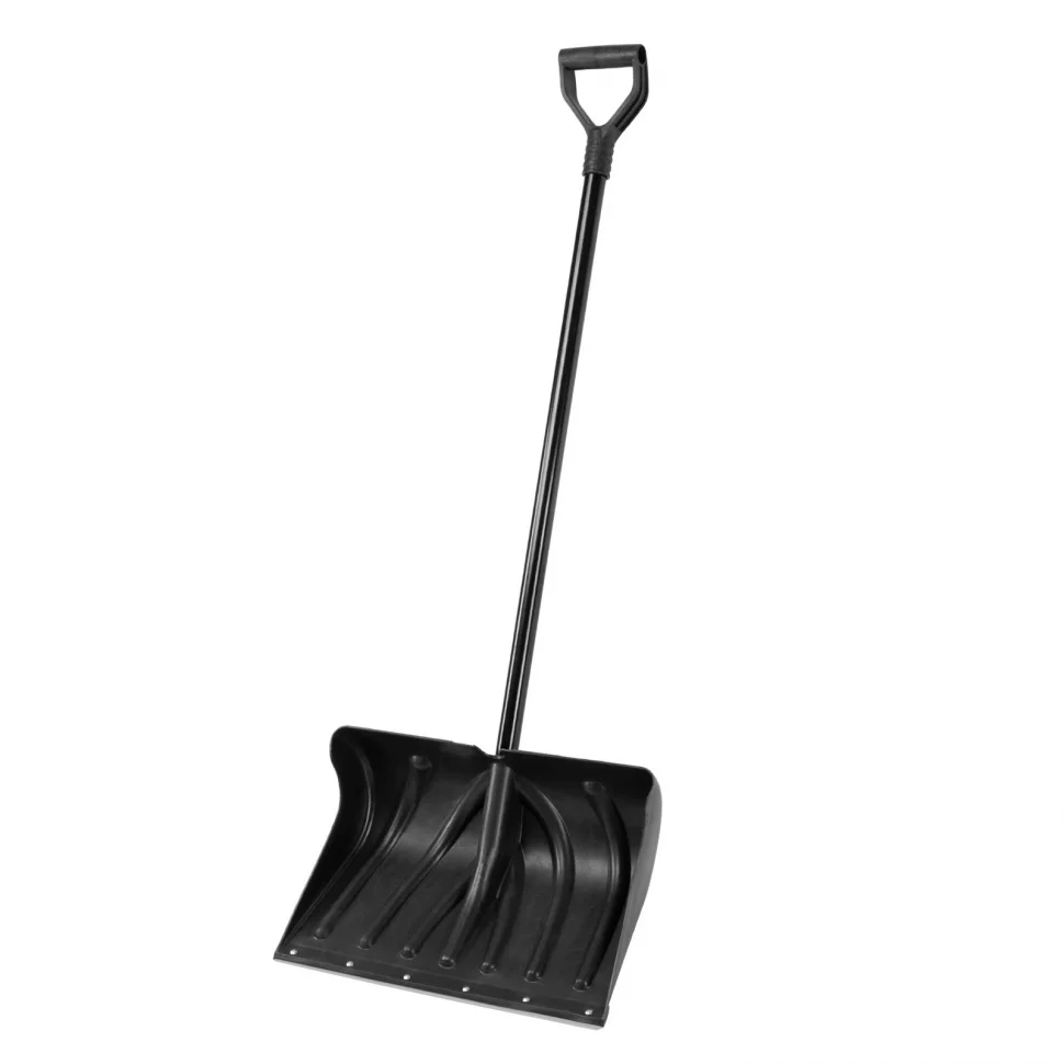 Palisad Лопата для уборки снега пластиковая, 490х325х1380 мм, стальной черенок, 61661