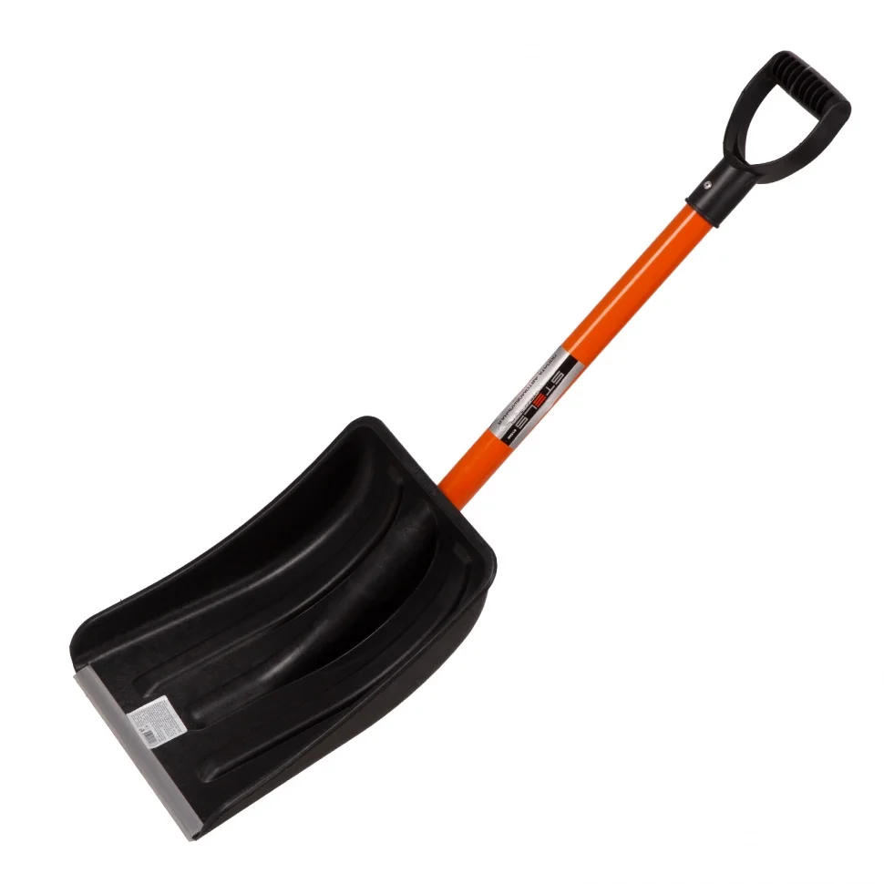 Stels Лопата для уборки снега пластиковая, 275 х 345 х 890 мм, стальной черенок, Россия, 61586