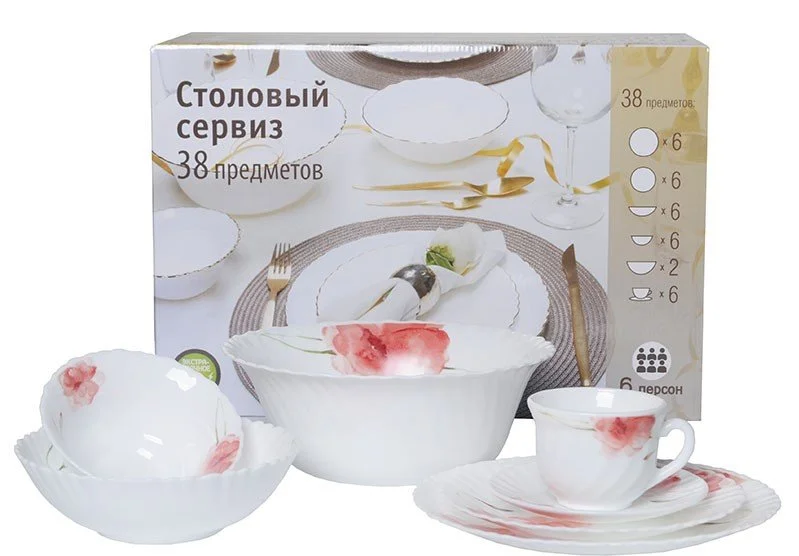 КОРАЛЛ Набор столовый 38 пр. Fleur SH-38WD-3/SH-38WD