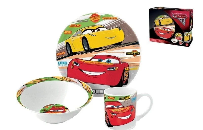 КОРАЛЛ Набор посуды д/завтрака 3 пр. Тачки 42355