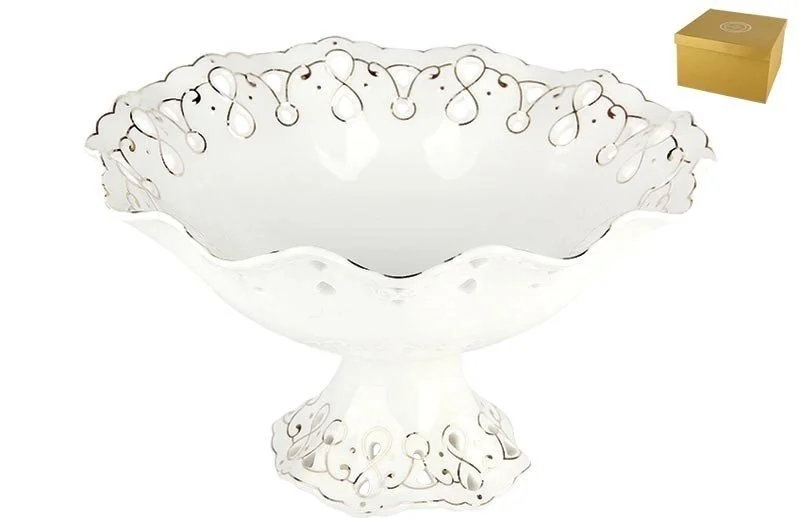 КОРАЛЛ Блюдо на ножке 24 см Клеопатра JDY6014-9.5H-G