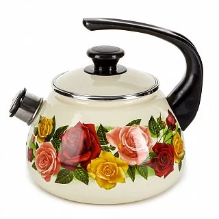 КМК Чайник 2 л цельноштампованный со свистком 43604-102/6-У4 слоновая кость