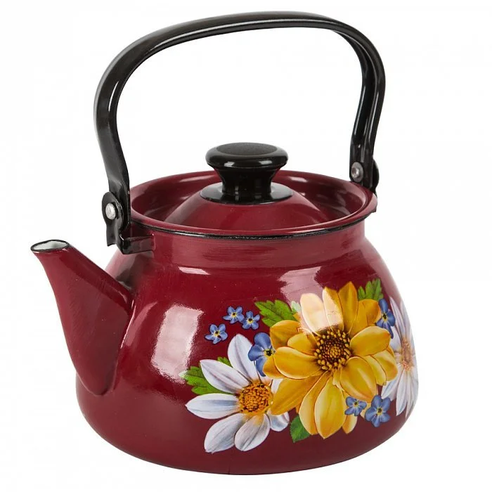 КМК Эмалированный чайник 3,0л. 42115 123/6 красный