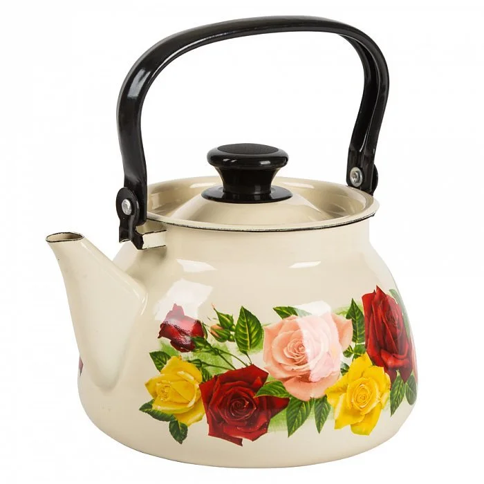 КМК Эмалированный чайник 3,0л. 42104 122/6 слоновая кость