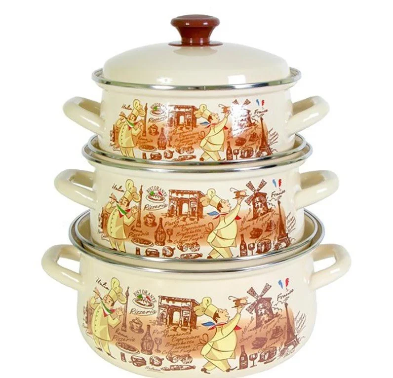 КМК Набор кастрюль (6пр.) Мастер Шеф 1 слоновая кость