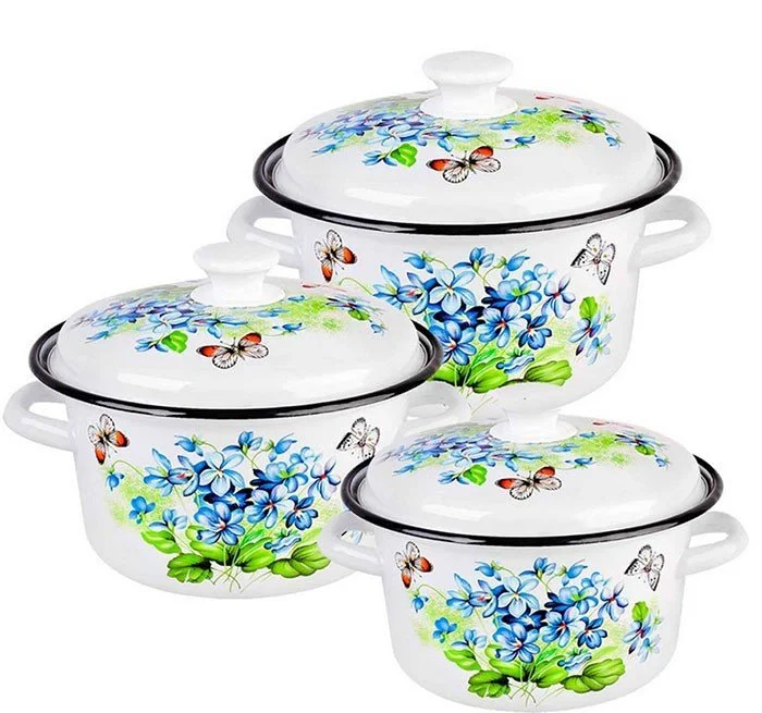 КМК Набор кастрюль (6пр.) Цветана 1 белый