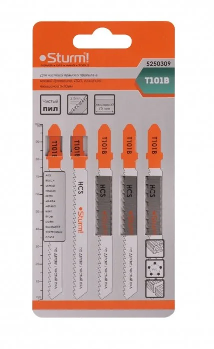 Sturm Пилка для лобзика по дереву (чистый криволинейный пропил) 5250313