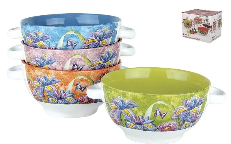 КОРАЛЛ Набор бульонниц Ирисы 4пр. ST1298/A05728