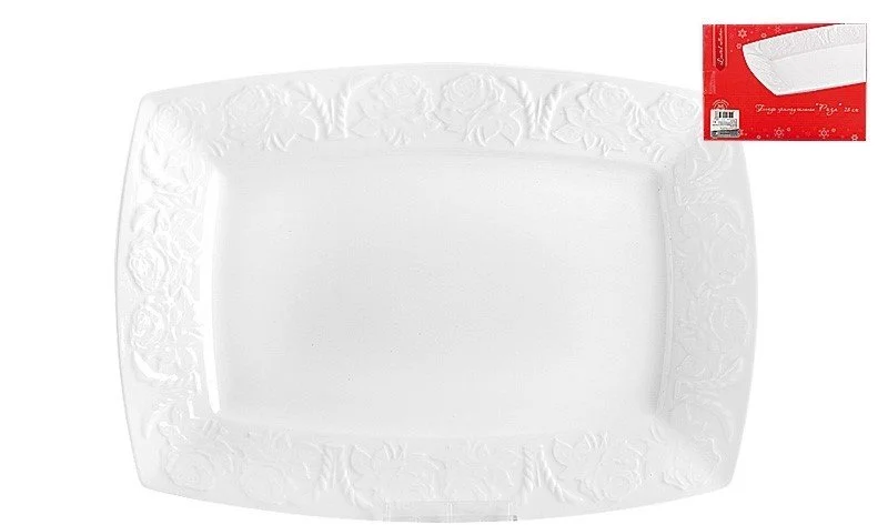 КОРАЛЛ Блюдо прямоугольное 26 см Роза LTMG-P0825