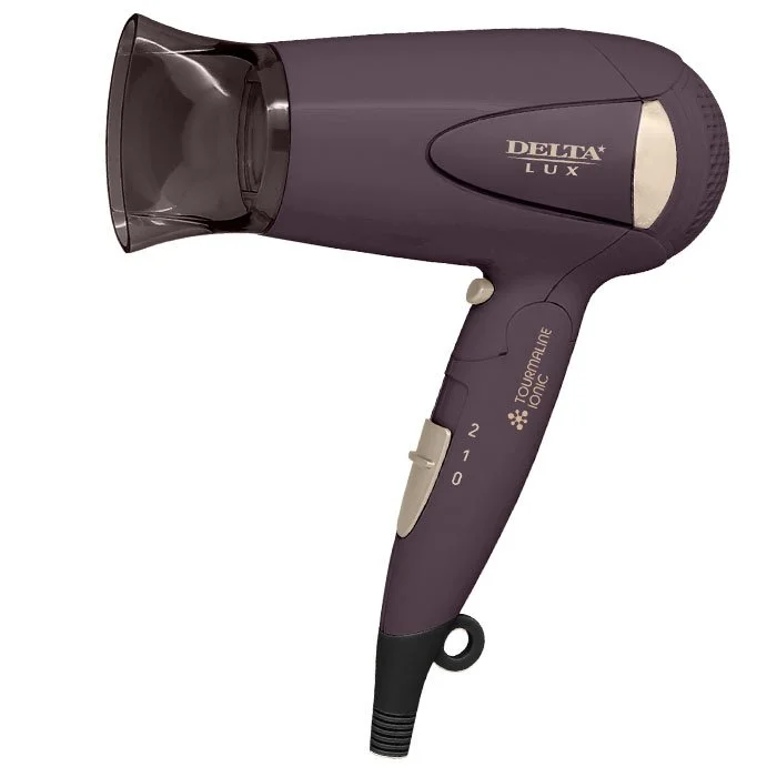 DELTA Фен 1400W LUX DL 0936 коричневый с золотым