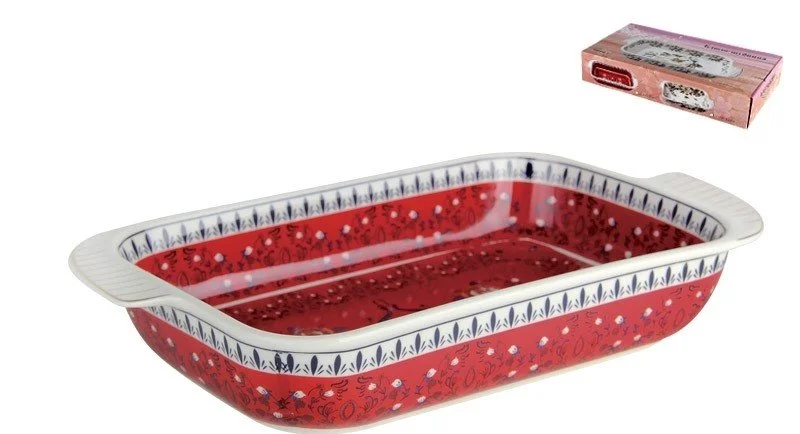 КОРАЛЛ Блюдо - шубница 900 мл.Узор на красном Y-11JP-JF4827