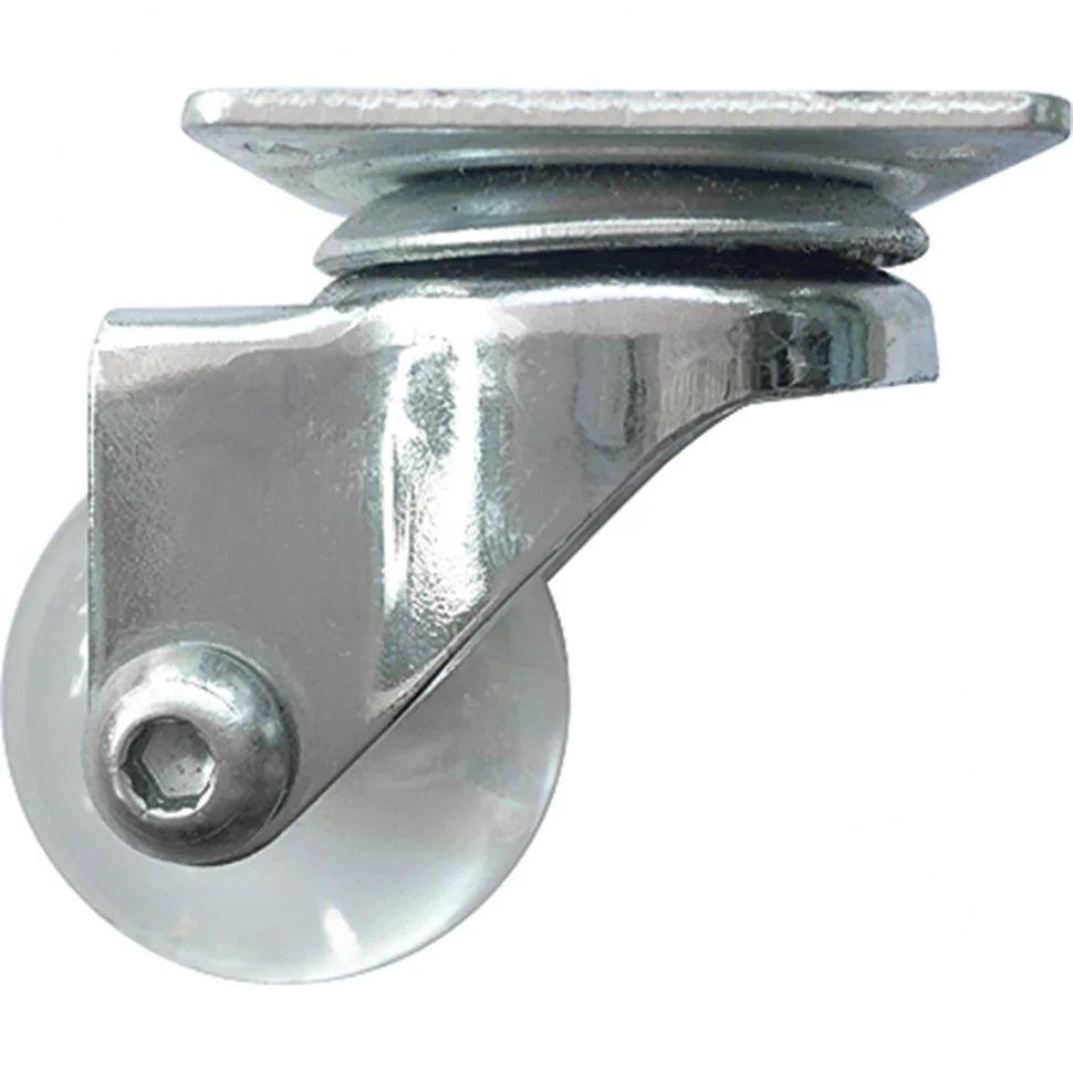 Сибртех Колесо ПУ прозрачное поворотное d-35 мм, крепление платформенное 68731