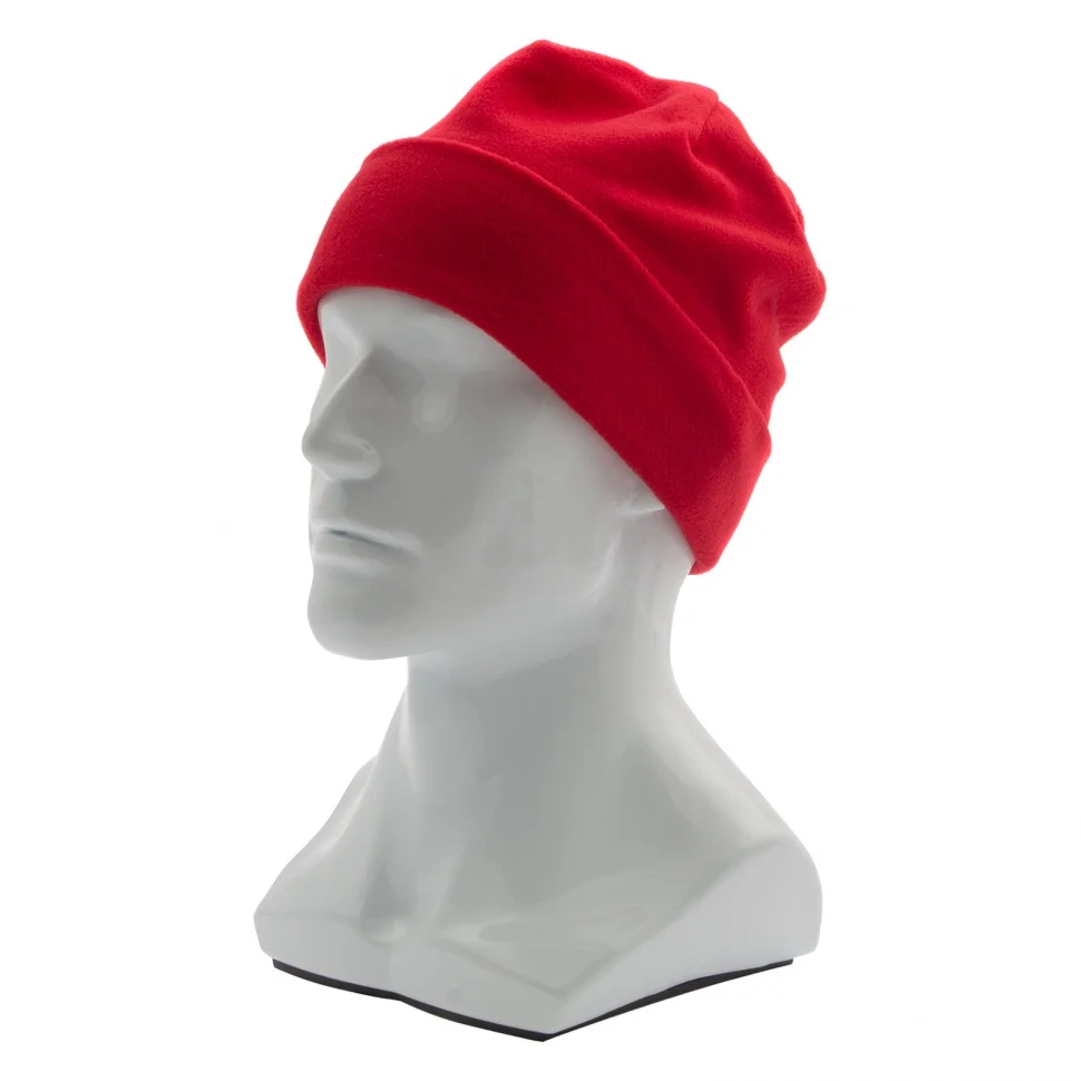 Сибртех Шапка с отворотом из флиса для взрослых, размер 56-57, красная 68821