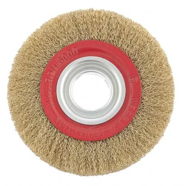 Matrix Щетка для точила, 200 мм, посадка 32 мм, плоская, латунированная витая проволока 74662