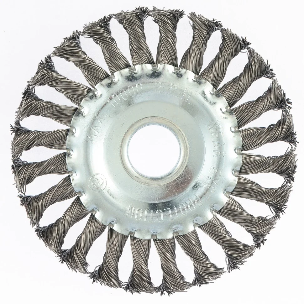 Matrix Щетка для УШМ 125 мм, посадка 22.2 мм, плоская, крученая проволока 0.5 мм 74632