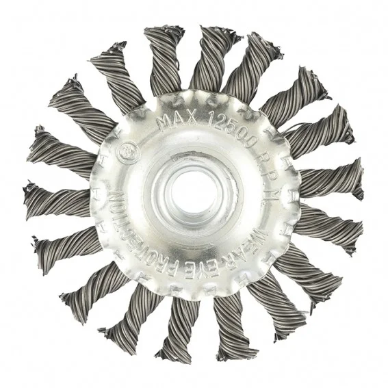 Matrix Щетка для УШМ 100 мм, М14, плоская, крученая проволока 0.8 мм 74643