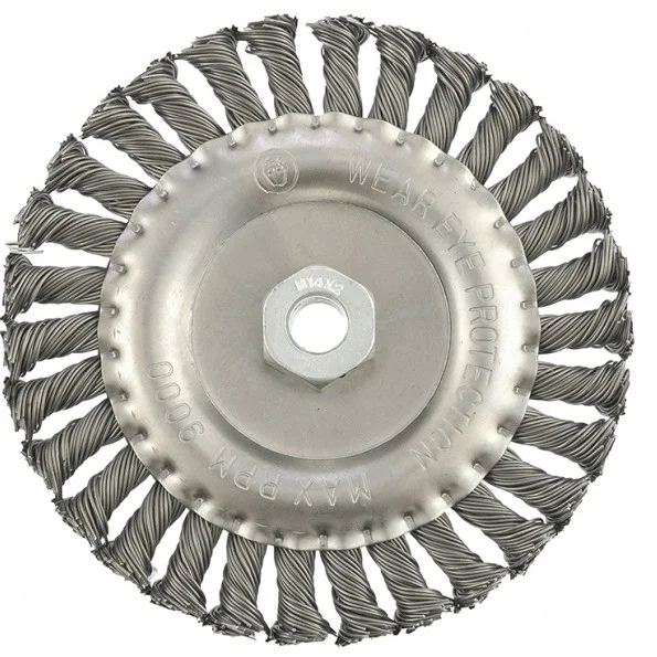 Matrix Щетка для УШМ 150 мм, М14, плоская, крученая проволока 0.8 мм 74645