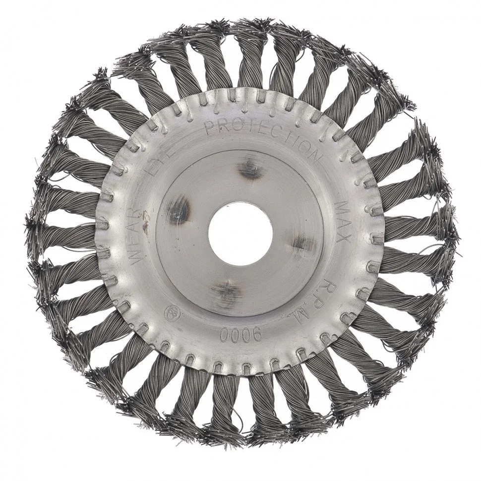 Сибртех Щетка для УШМ 150 мм, посадка 22.2 мм, плоская, крученая металлическая проволока 746347