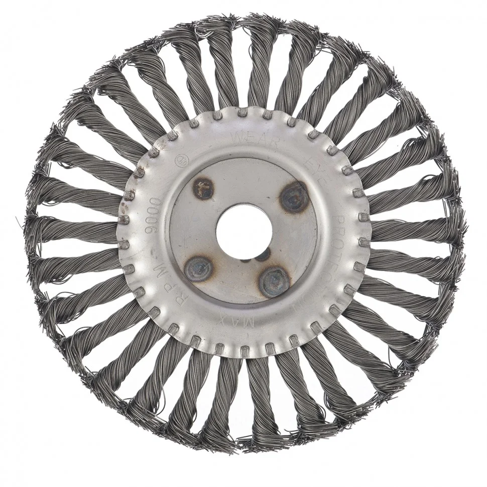 Сибртех Щетка для УШМ 175 мм, посадка 22.2 мм, плоская, крученая металлическая проволока 746367
