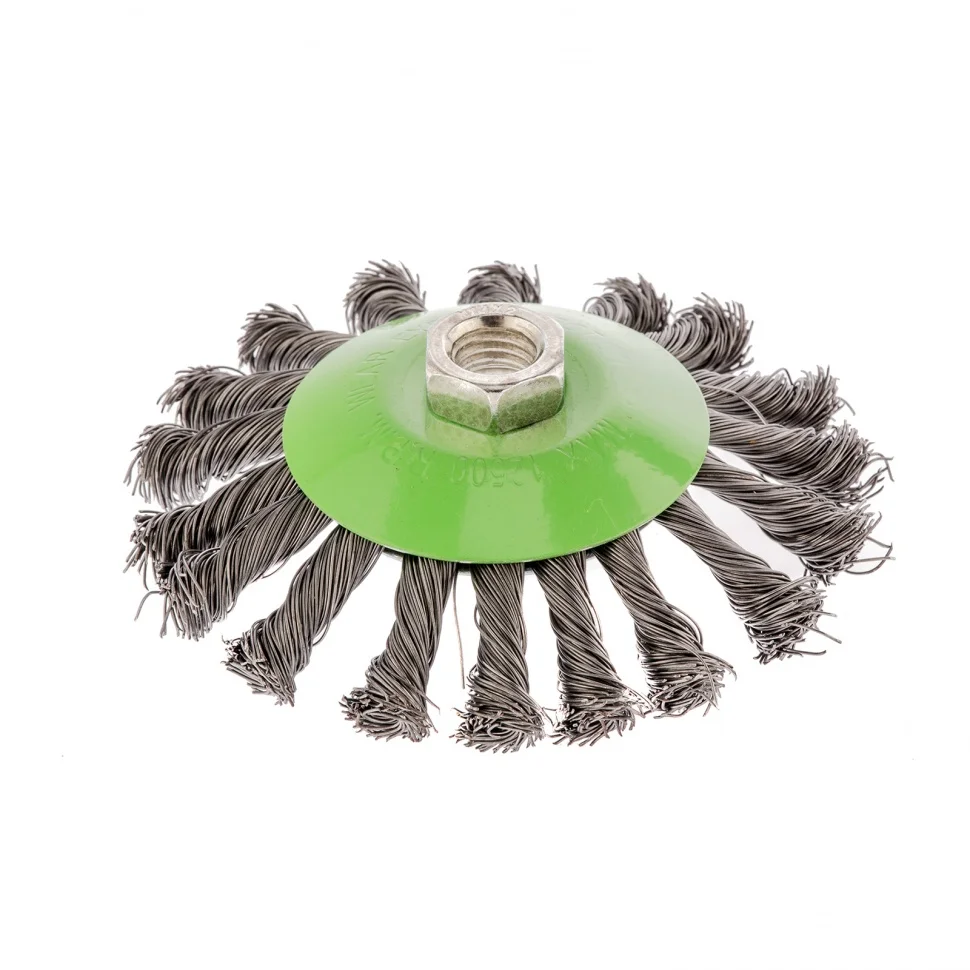 Сибртех Щетка для УШМ, 115 мм, М14, "тарелка", крученая проволока 0.5 мм 746107
