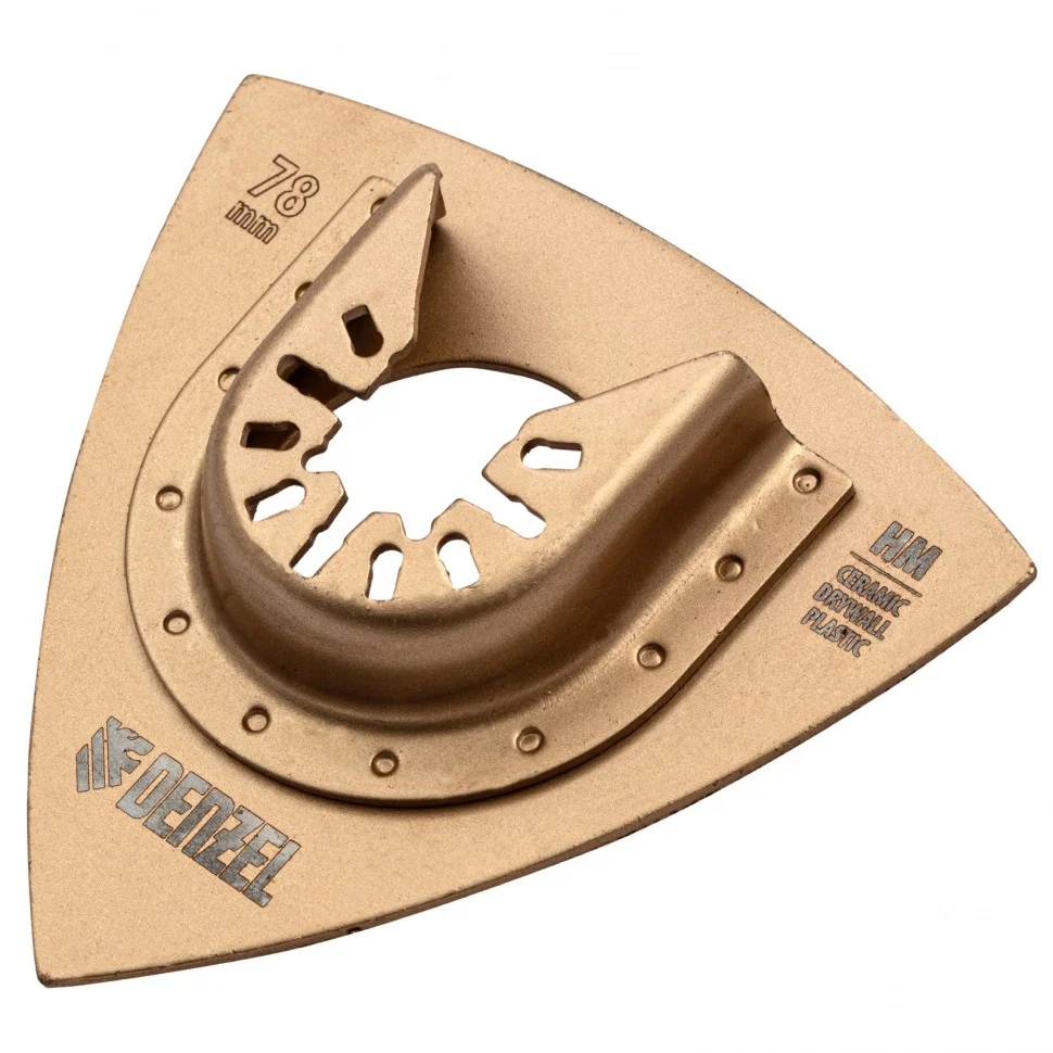 Denzel Насадка для МФИ шлифовальная дельтавидная, HM, по плитке и дереву, 78 мм 782323